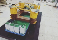custom made model of Xin Guang Hua semi-submersible heavy lift vessel with cargo